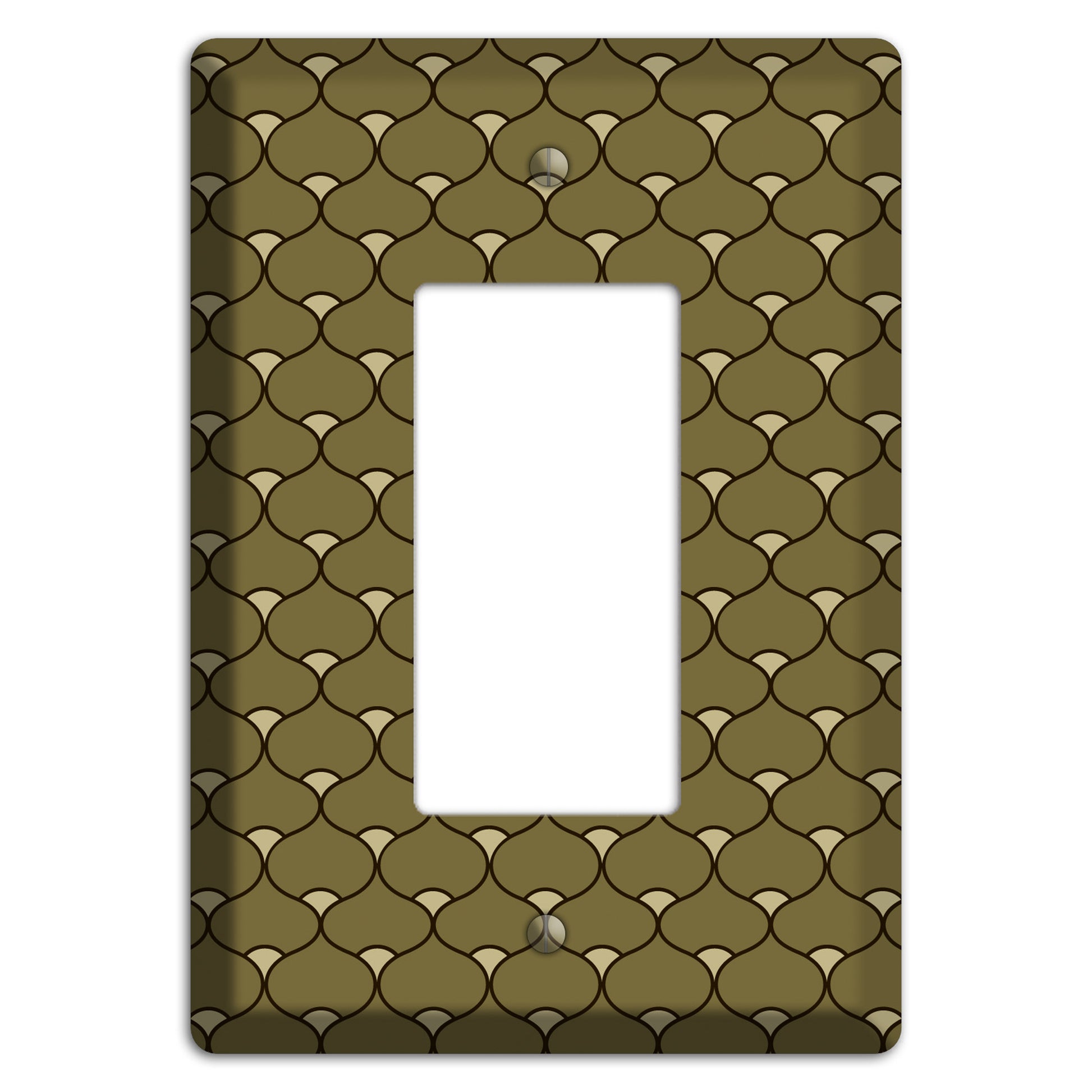 Brown Deco Scallop Rocker Wallplate