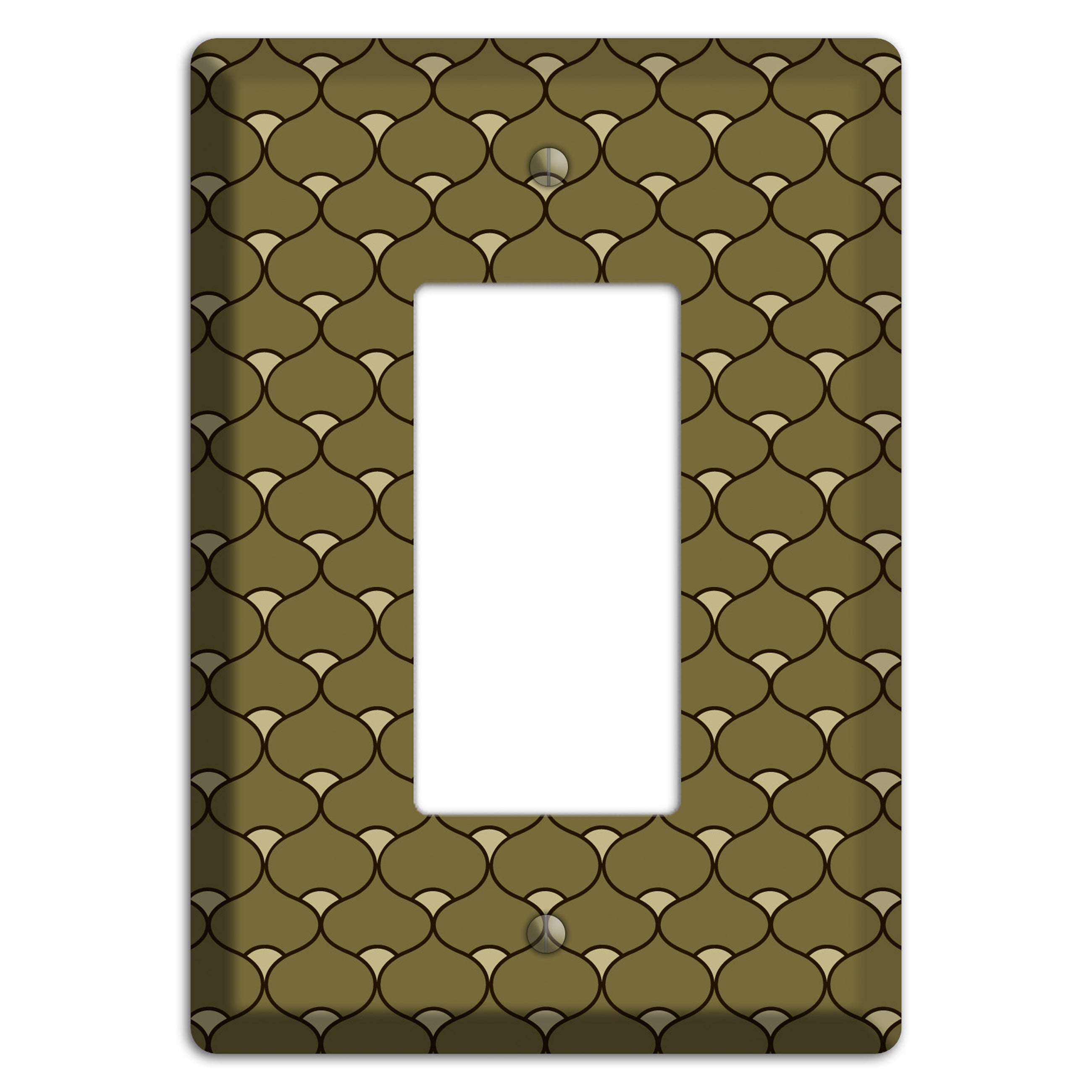 Brown Deco Scallop Rocker Wallplate