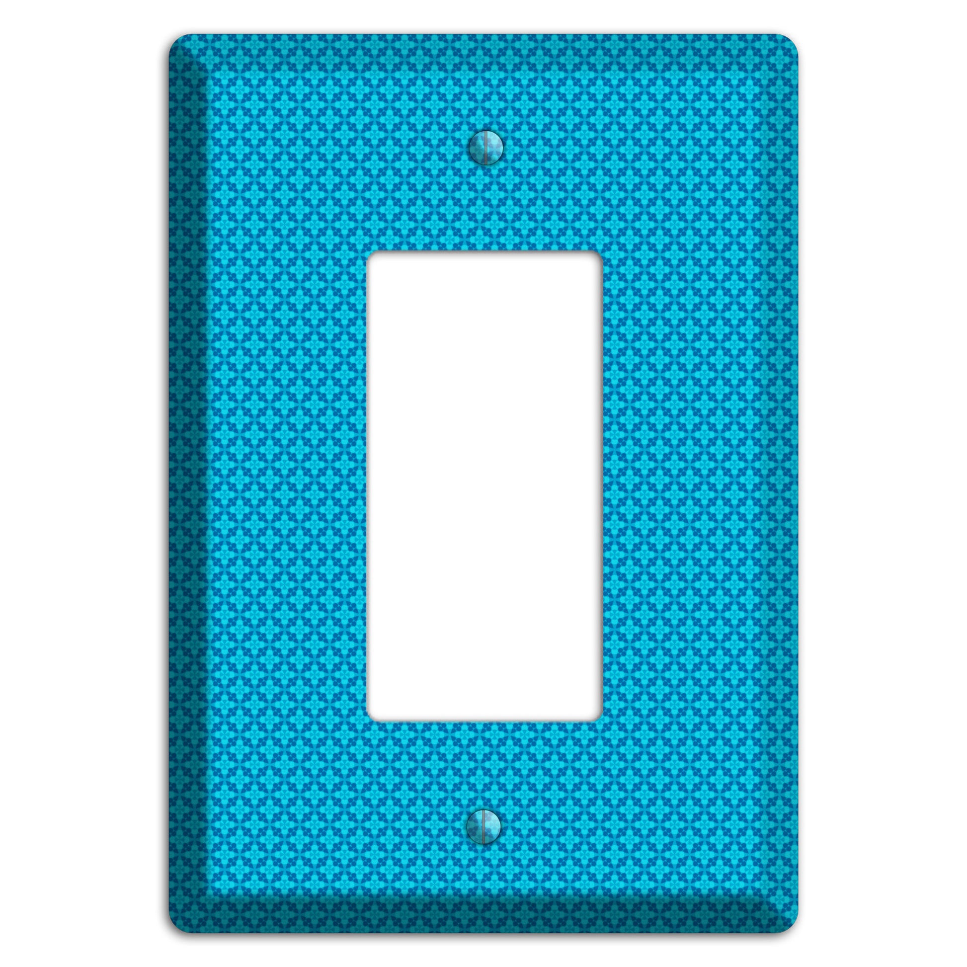 Multi Blue Checkered Quatrefoil Rocker Wallplate