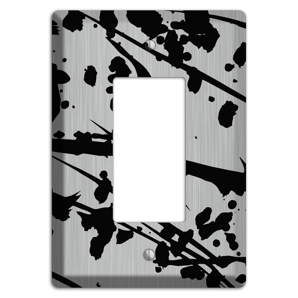 Ink Splash 6 Stainless Steel Rocker Wallplate