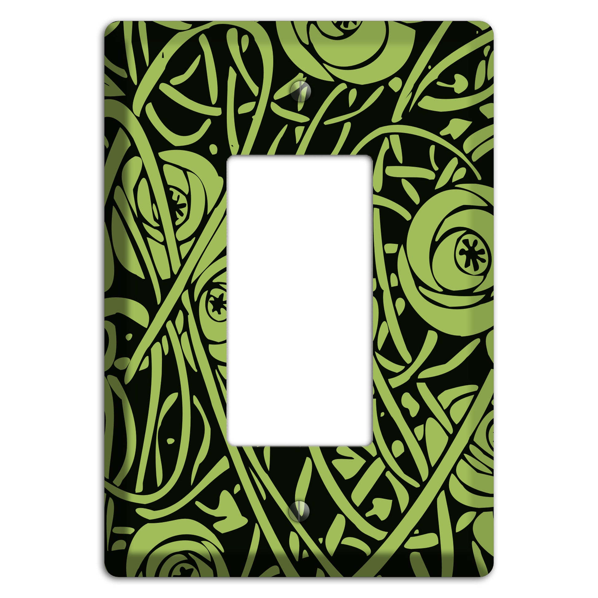 Green Deco Floral Rocker Wallplate