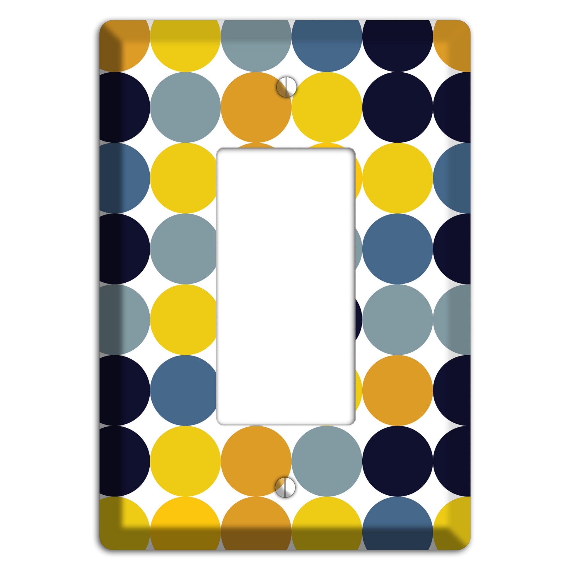 Multi Yellow and Blue Dots Rocker Wallplate