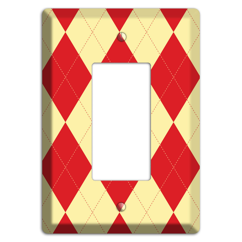 Orange and Yellow Argyle Rocker Wallplate
