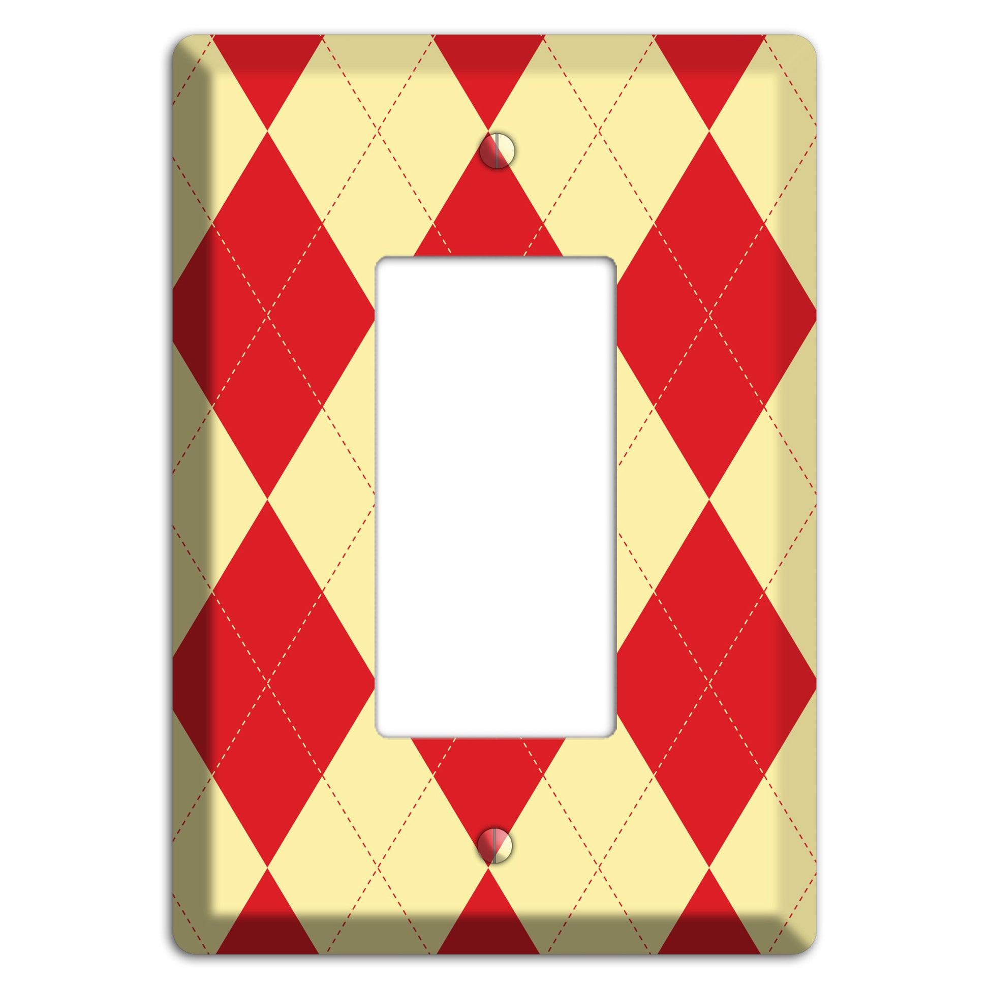 Orange and Yellow Argyle Rocker Wallplate