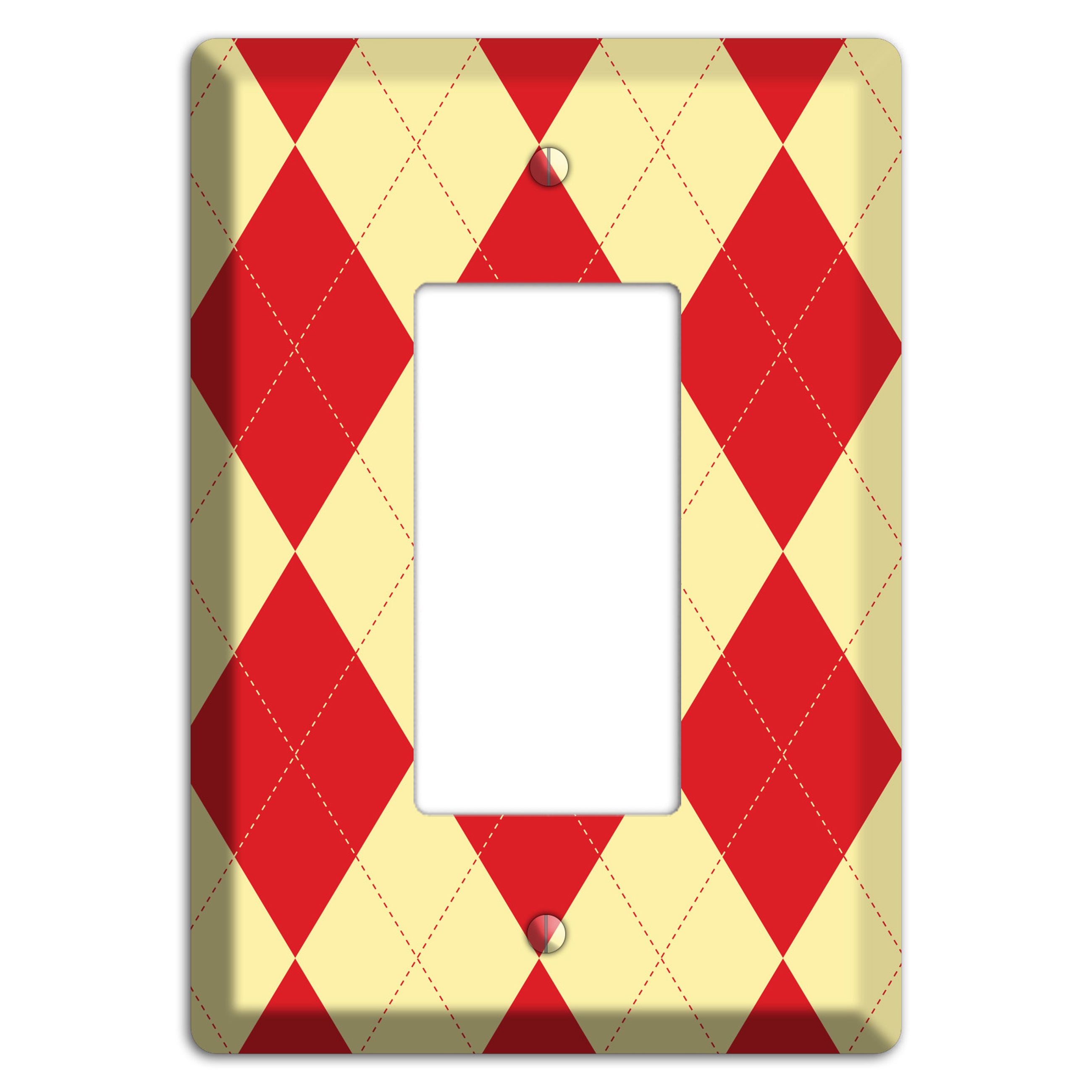 Orange and Yellow Argyle Rocker Wallplate