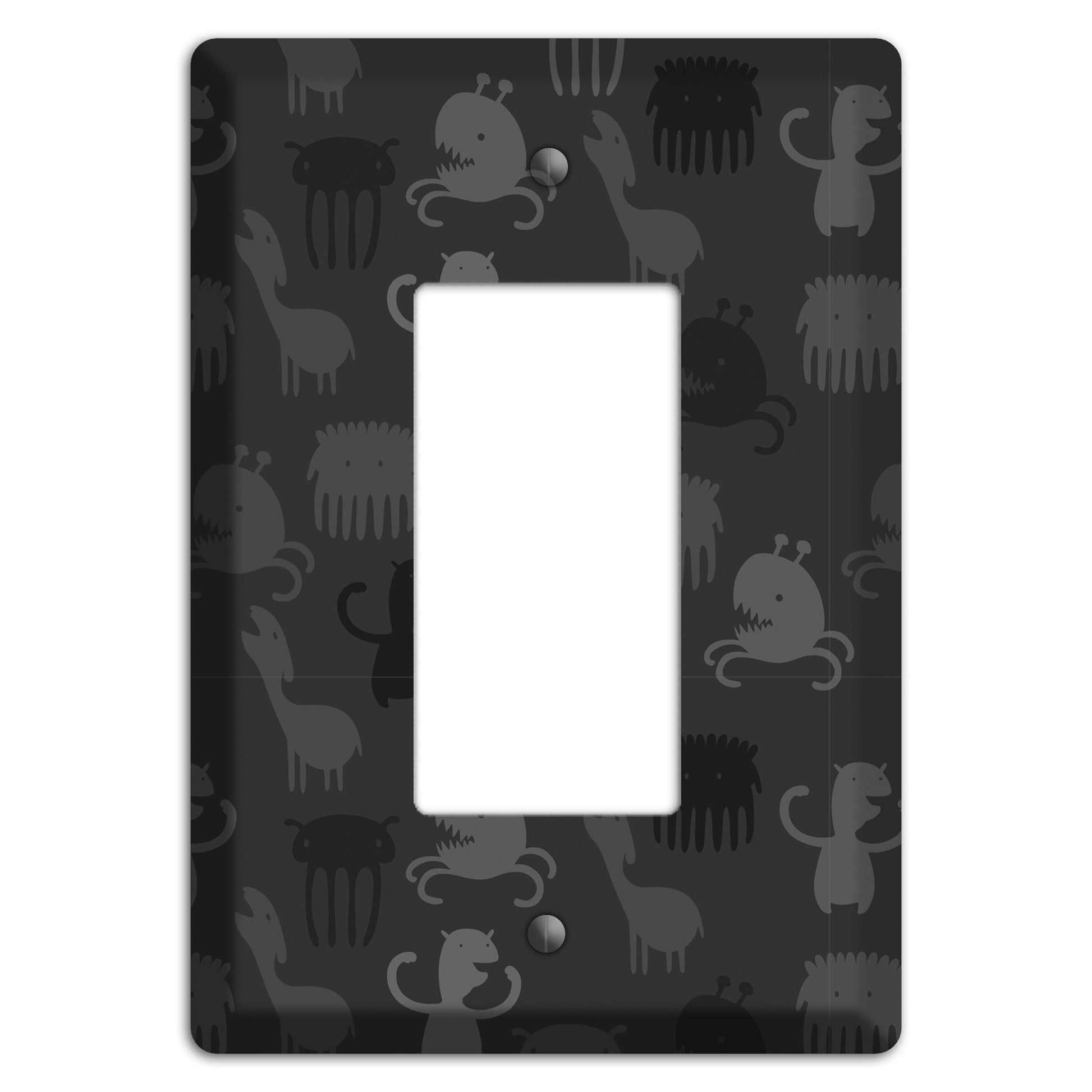 Silly Monsters Black and Grey Rocker Wallplate