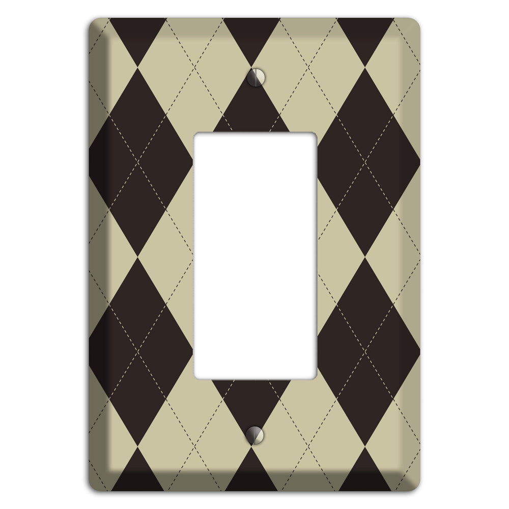 Beige and Black Argyle Rocker Wallplate
