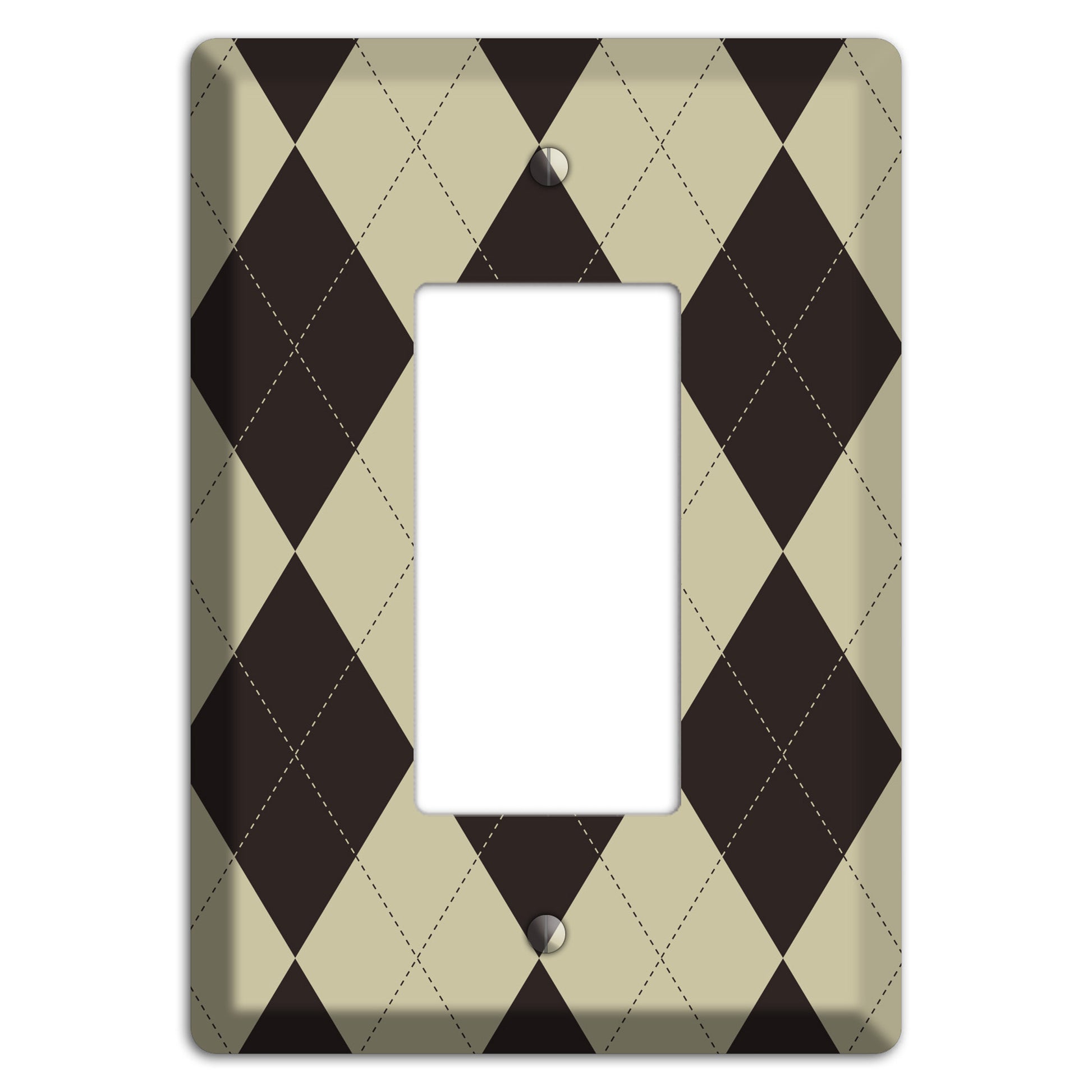 Beige and Black Argyle Rocker Wallplate