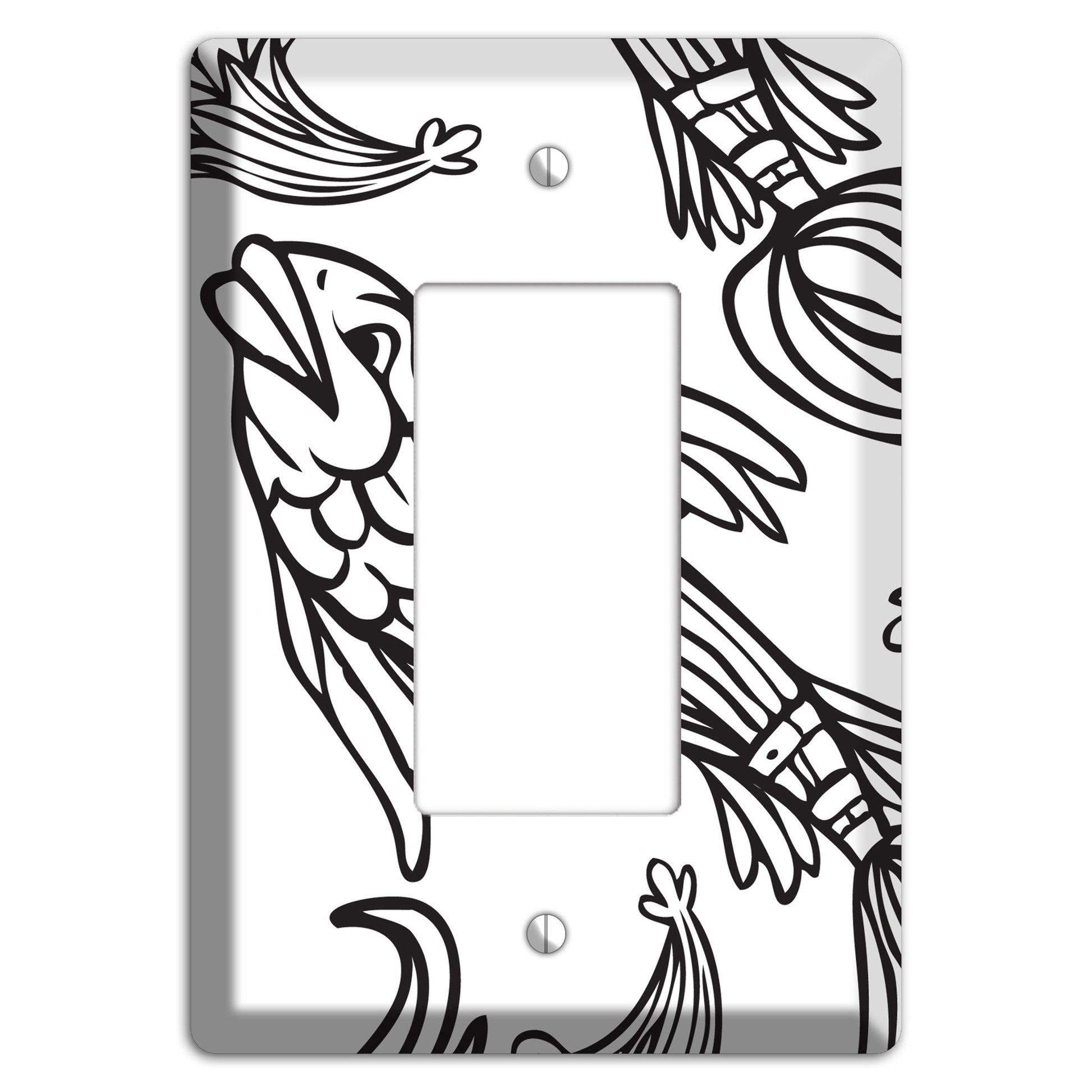 White and Black Koi Rocker Wallplate