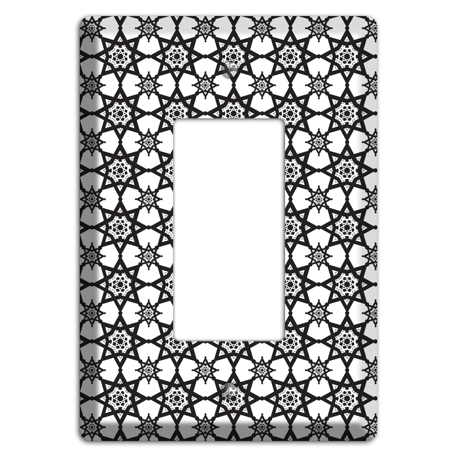 White and Black Arabesque Rocker Wallplate