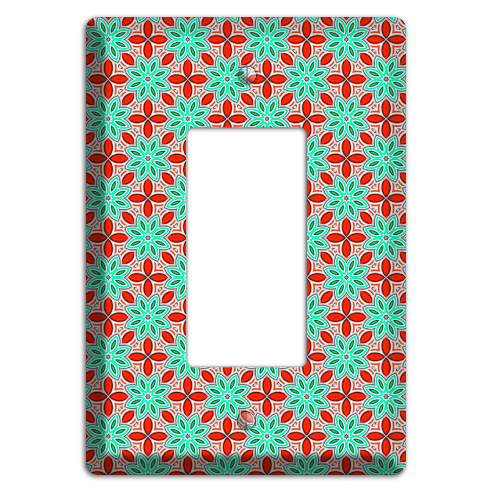 Green and Red Foulard 2 Rocker Wallplate