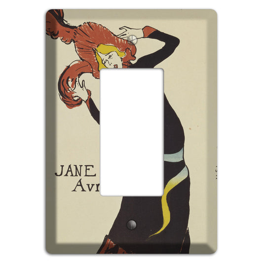 Jane Avril 2 Vintage Poster Rocker Wallplate