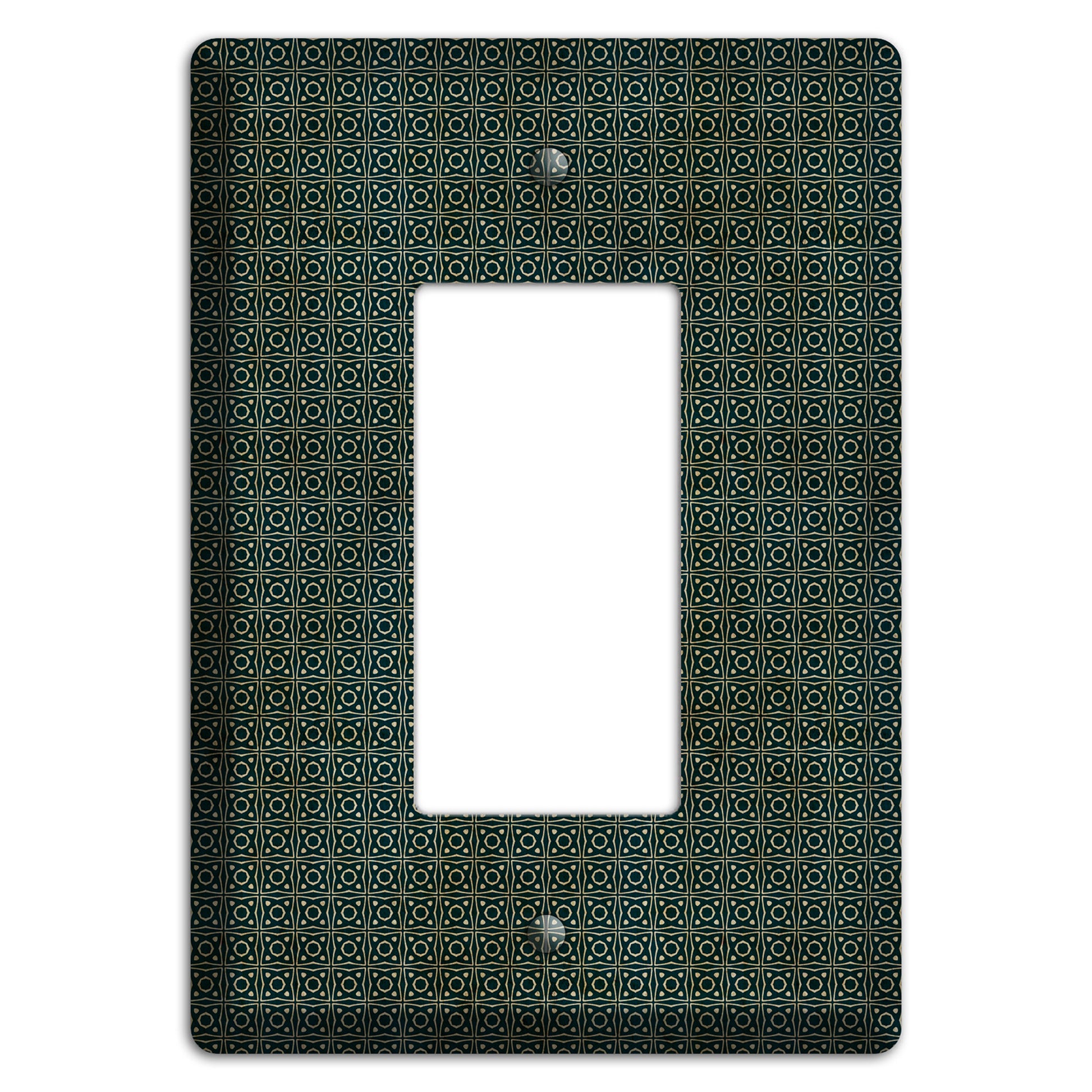 Dark Green Grunge Tiny Tiled Tapestry 4 Rocker Wallplate