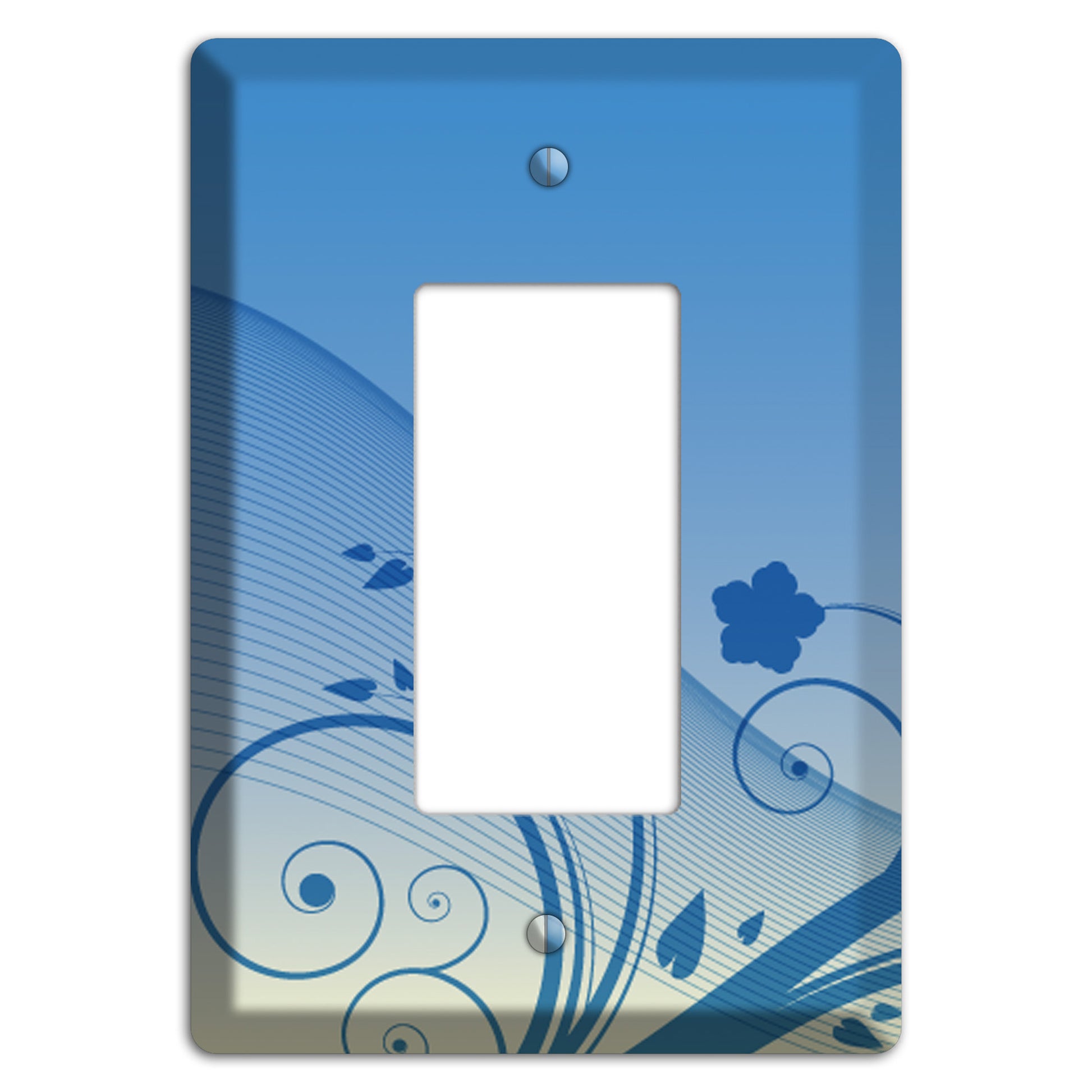 Blue Swirls Rocker Wallplate