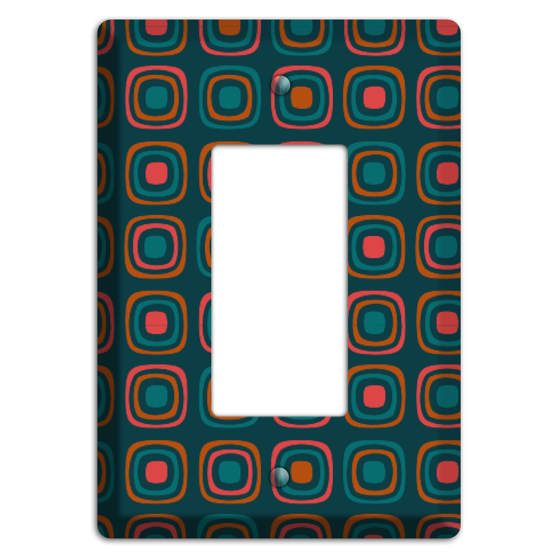 Teal and Pink Rounded Squares Rocker Wallplate