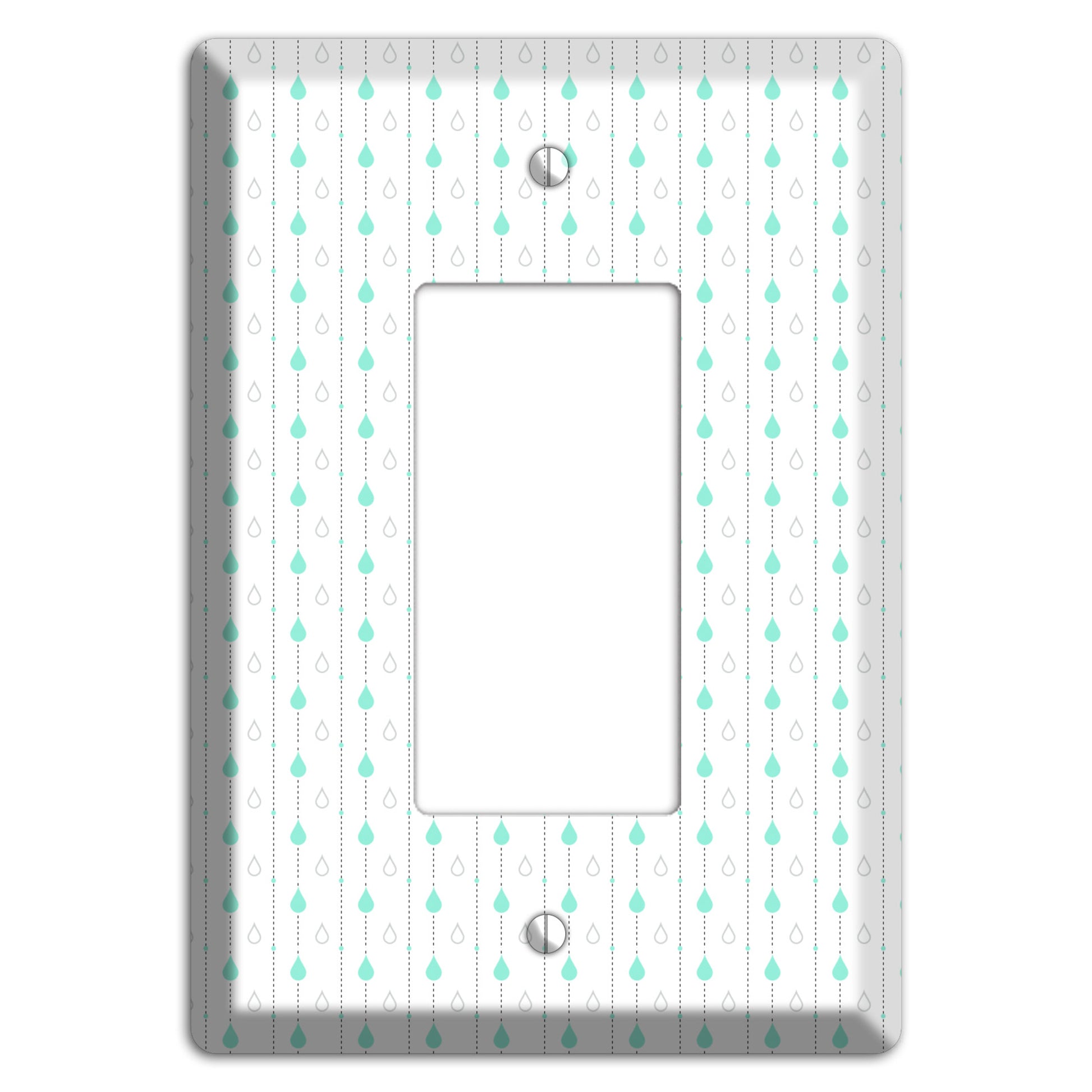 White and Blue Drops 2 Rocker Wallplate