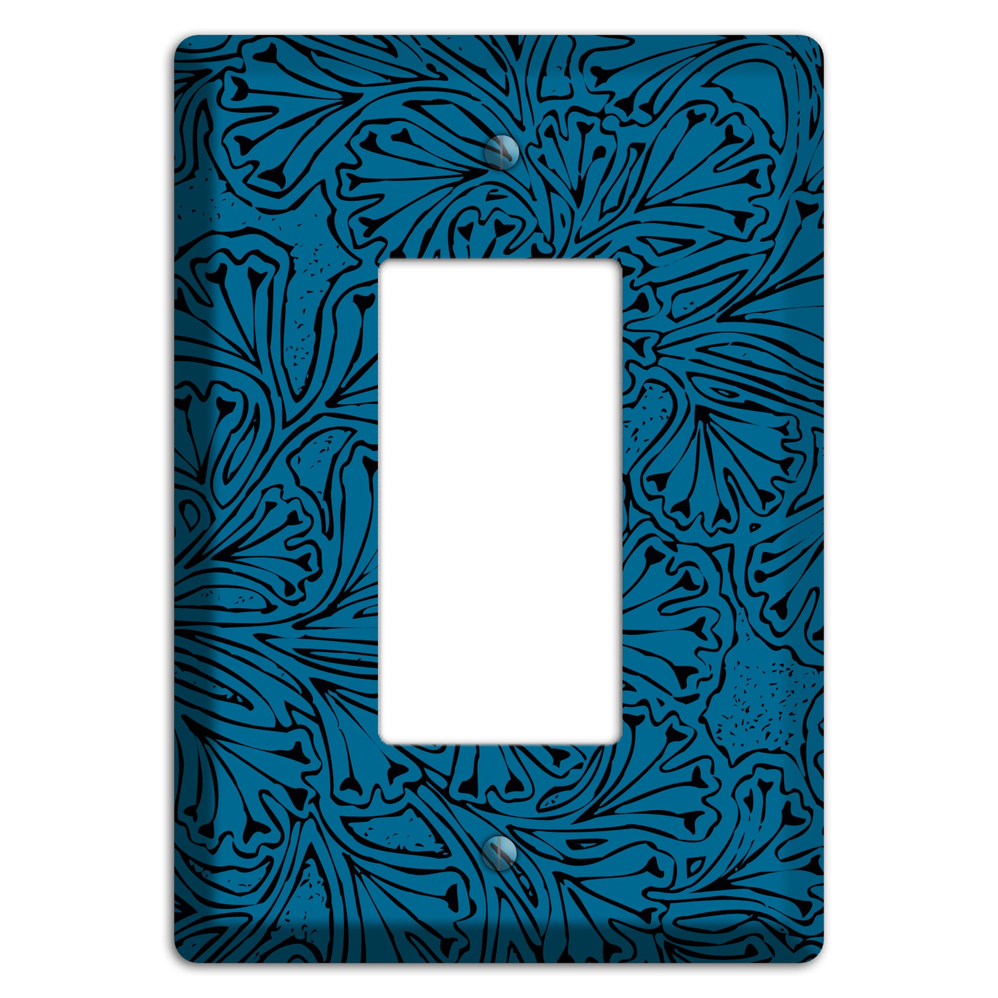 Deco Blue Interlocking Floral Rocker Wallplate