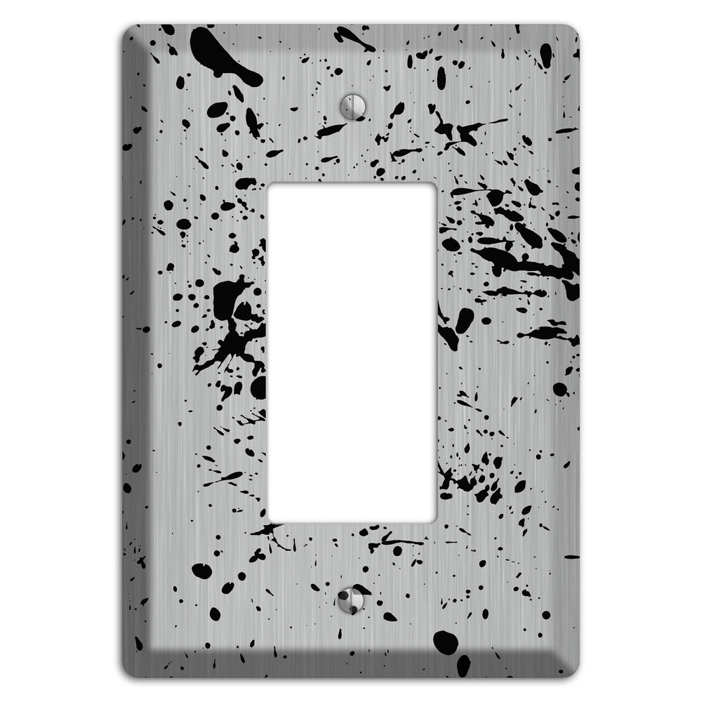 Ink Splash 4 Stainless Steel Rocker Wallplate