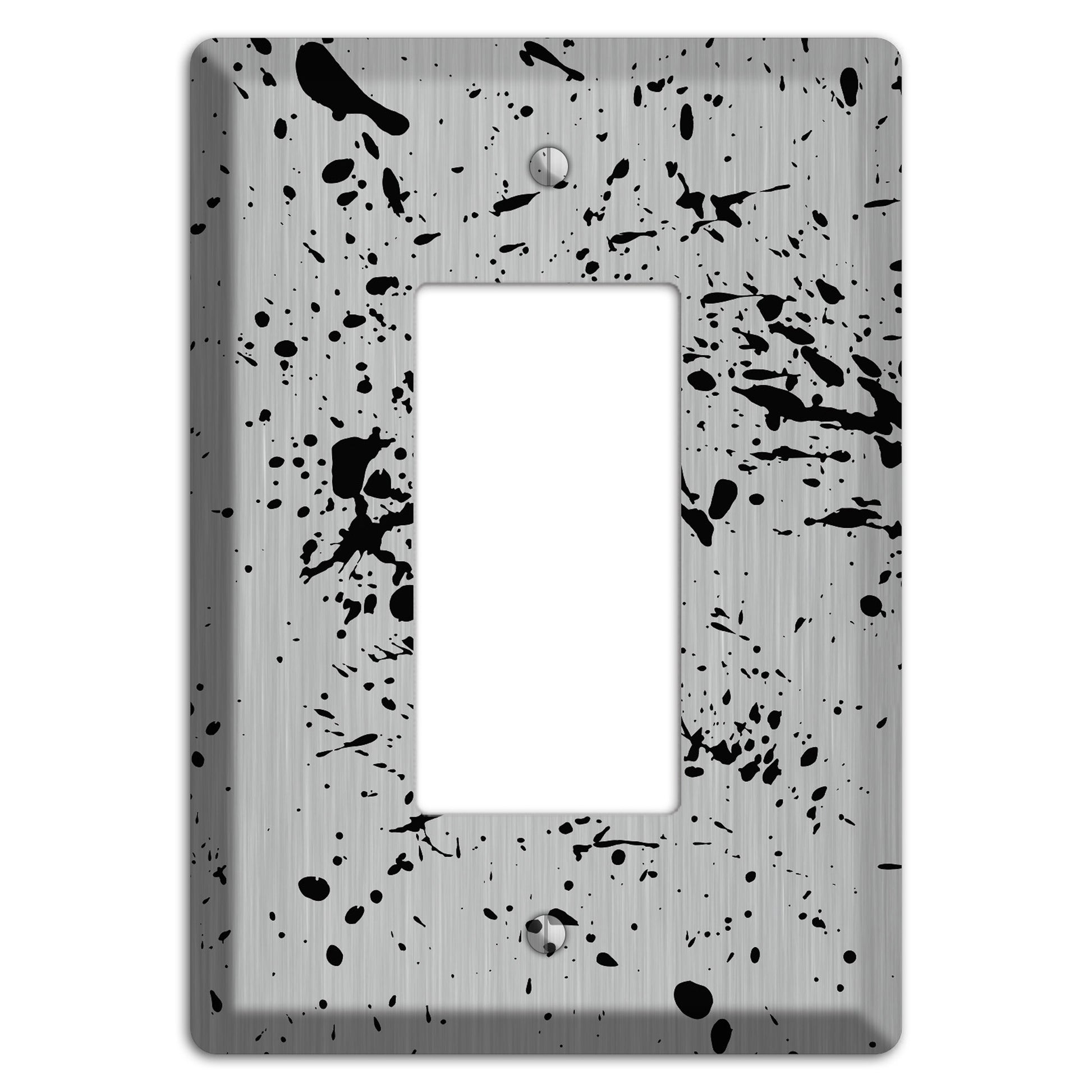 Ink Splash 4 Stainless Rocker Wallplate