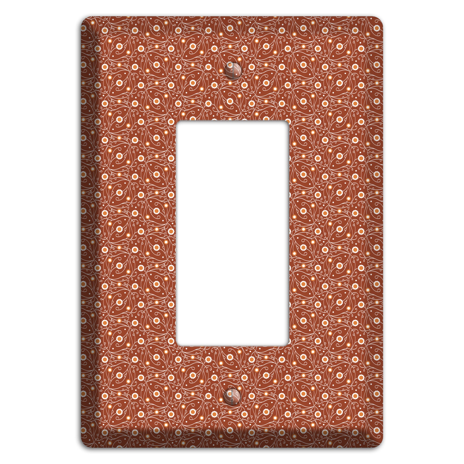 Tiny Brown Vine Floral Rocker Wallplate
