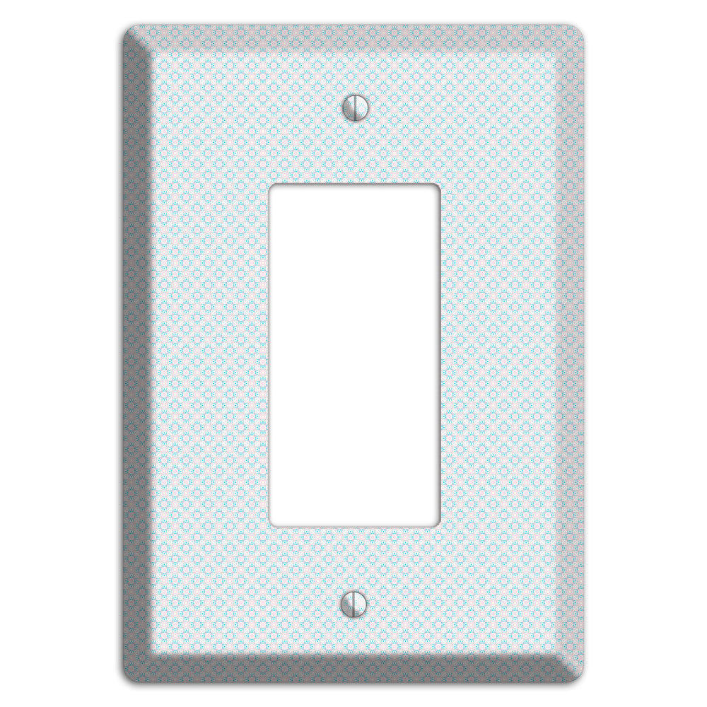 White with Light Blue Tiny Arabesque Rocker Wallplate