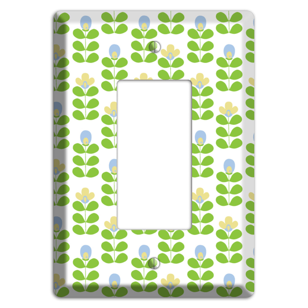 Green Deco Floral Half Drop Rocker Wallplate