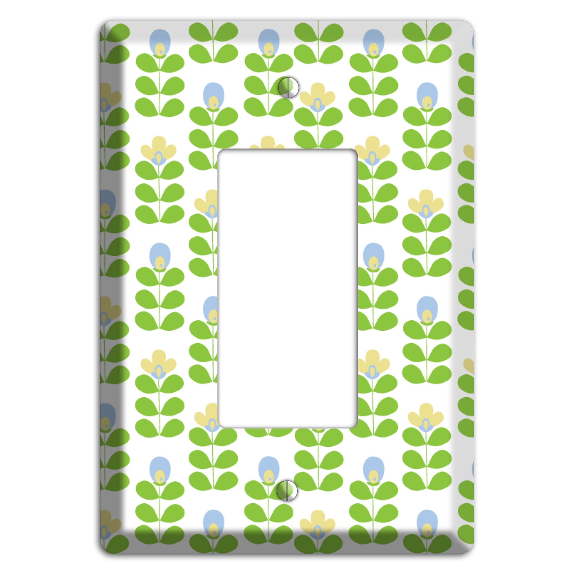 Green Deco Floral Half Drop Rocker Wallplate