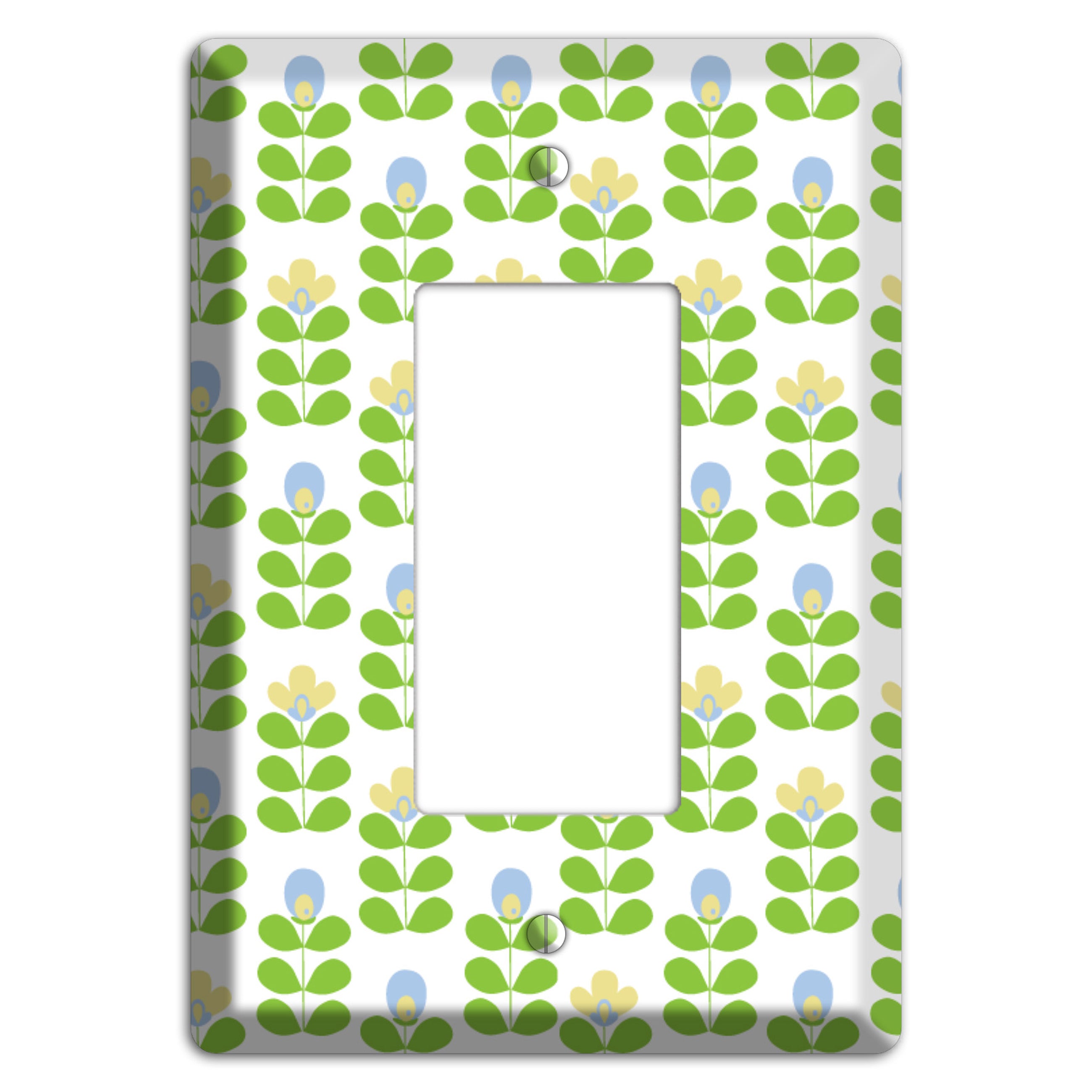 Green Deco Floral Half Drop Rocker Wallplate
