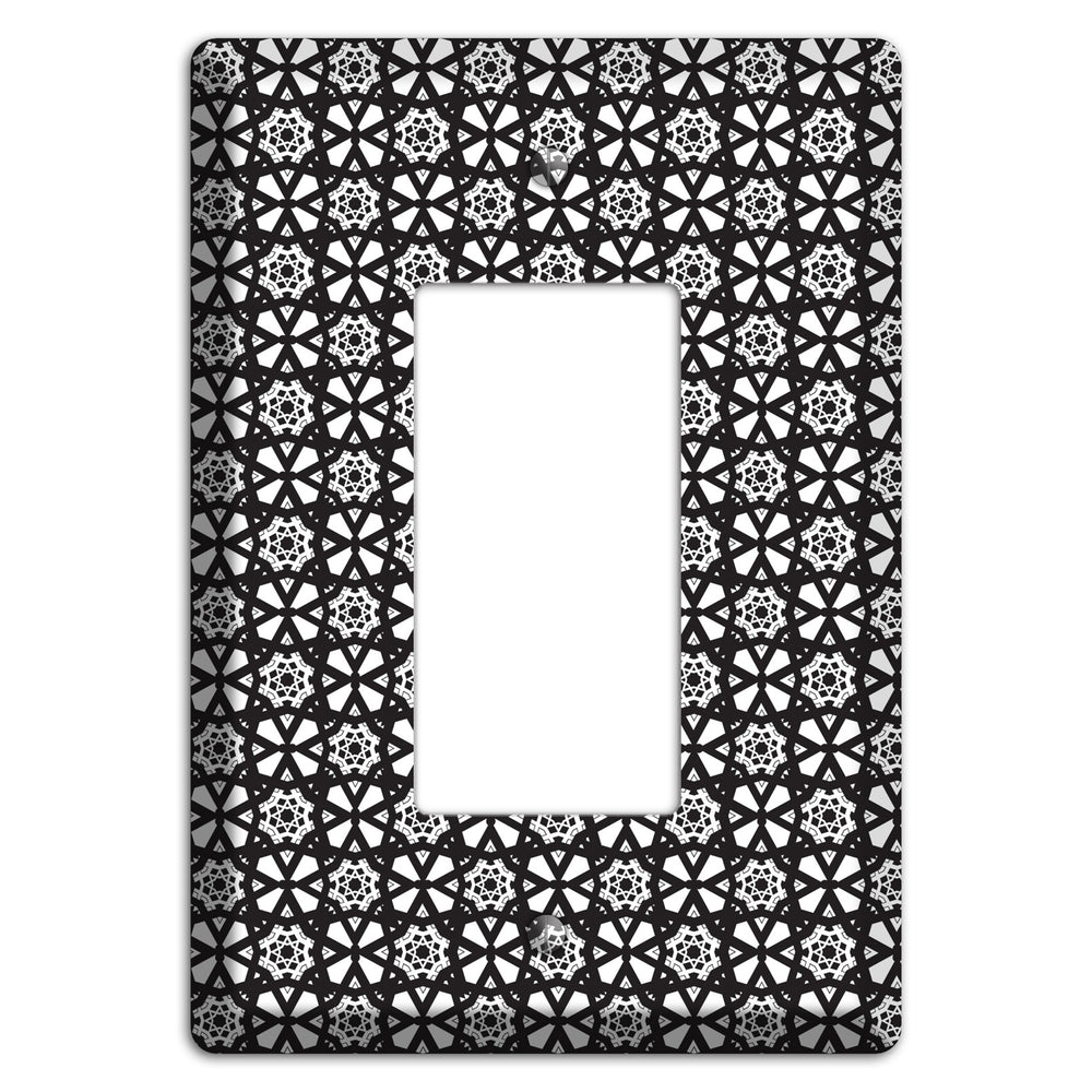 White with Black Arabesque Rocker Wallplate