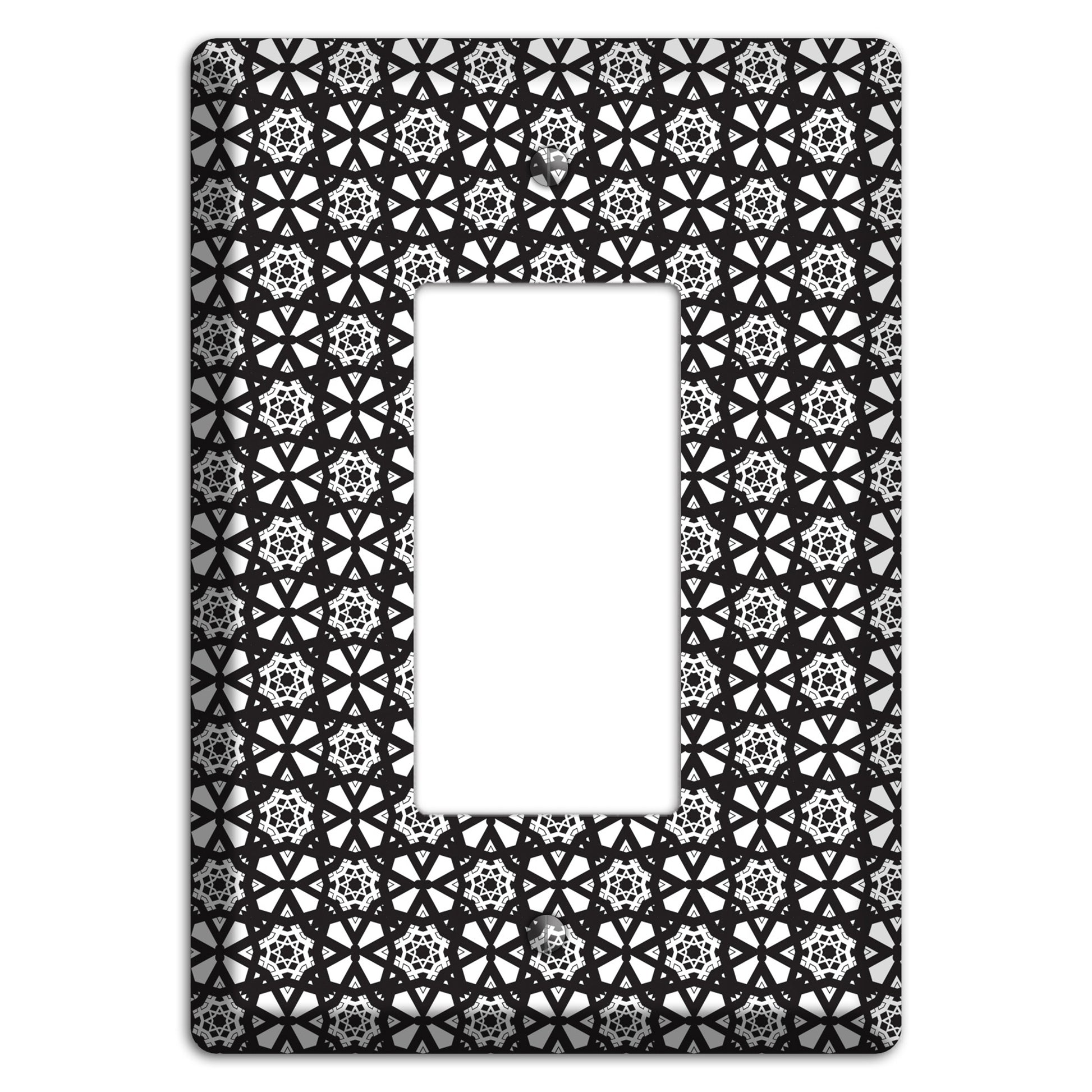 White with Black Arabesque Rocker Wallplate