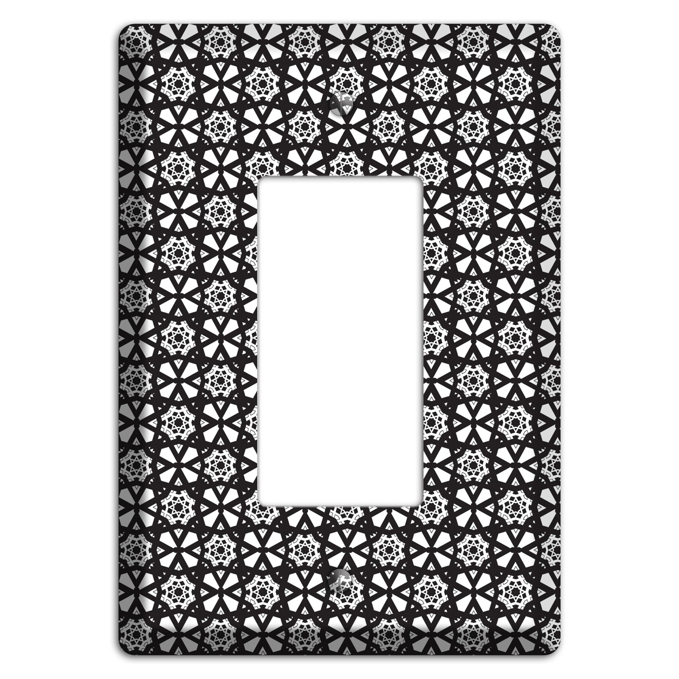 White with Black Arabesque Rocker Wallplate