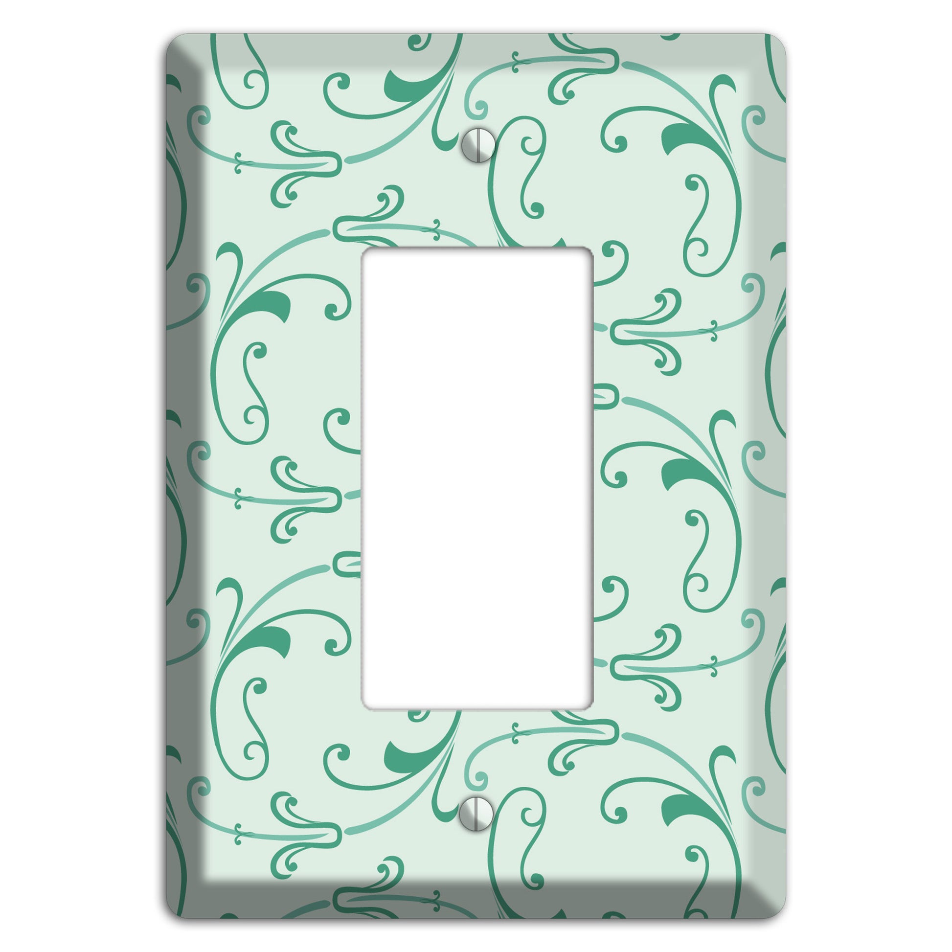 Aqua Victorian Sprig Rocker Wallplate