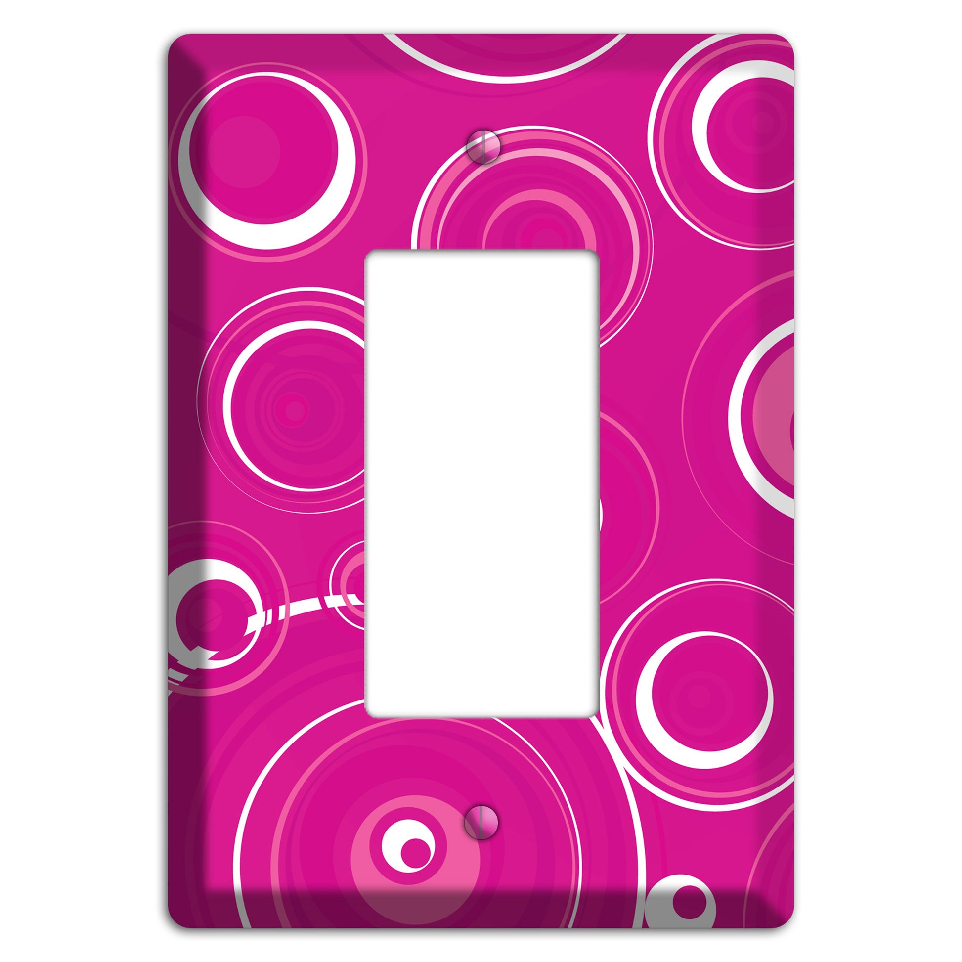 Dark Pink Circles Rocker Wallplate