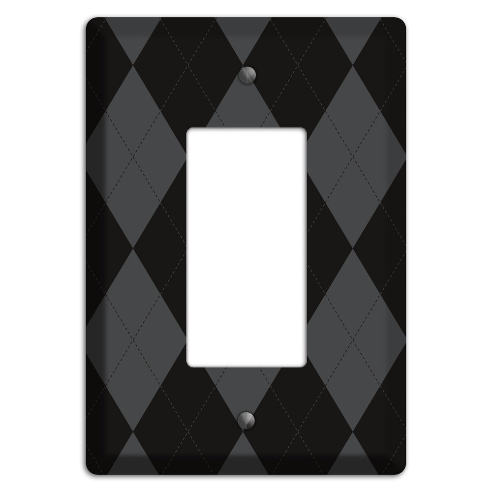Black and Grey Argyle Rocker Wallplate