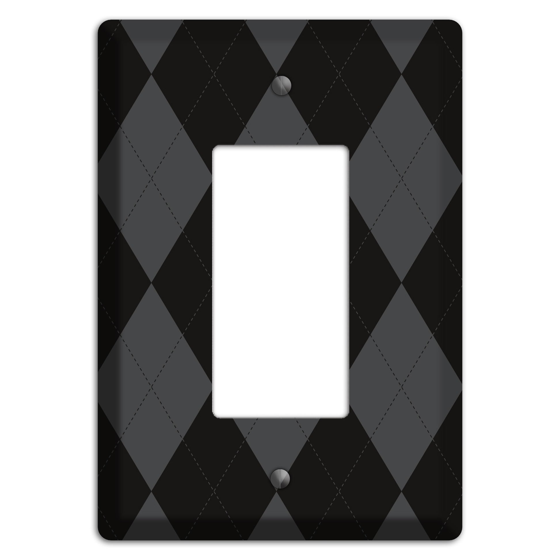 Black and Grey Argyle Rocker Wallplate