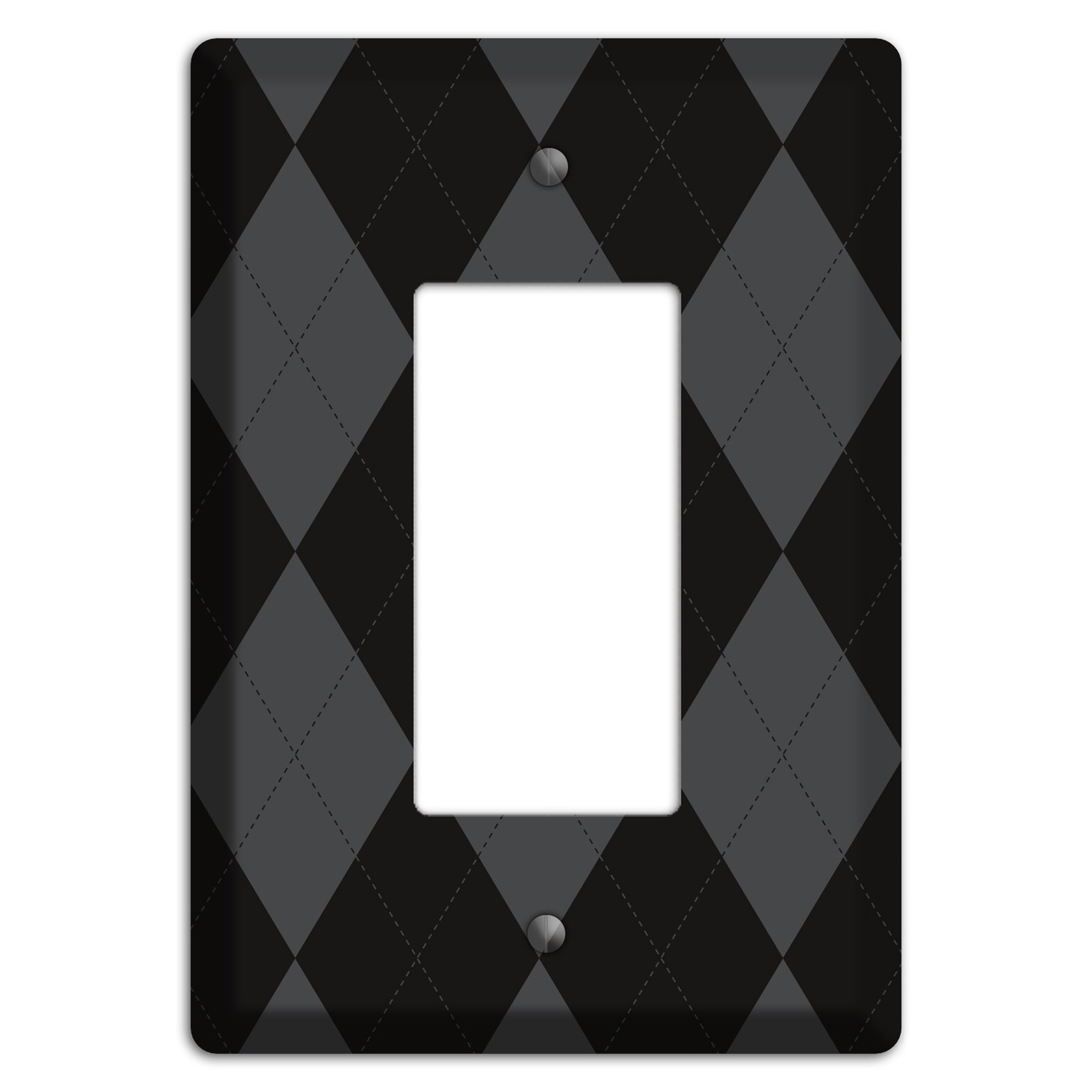 Black and Grey Argyle Rocker Wallplate