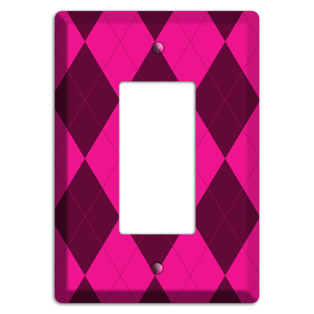 Fuschia Argyle Rocker Wallplate