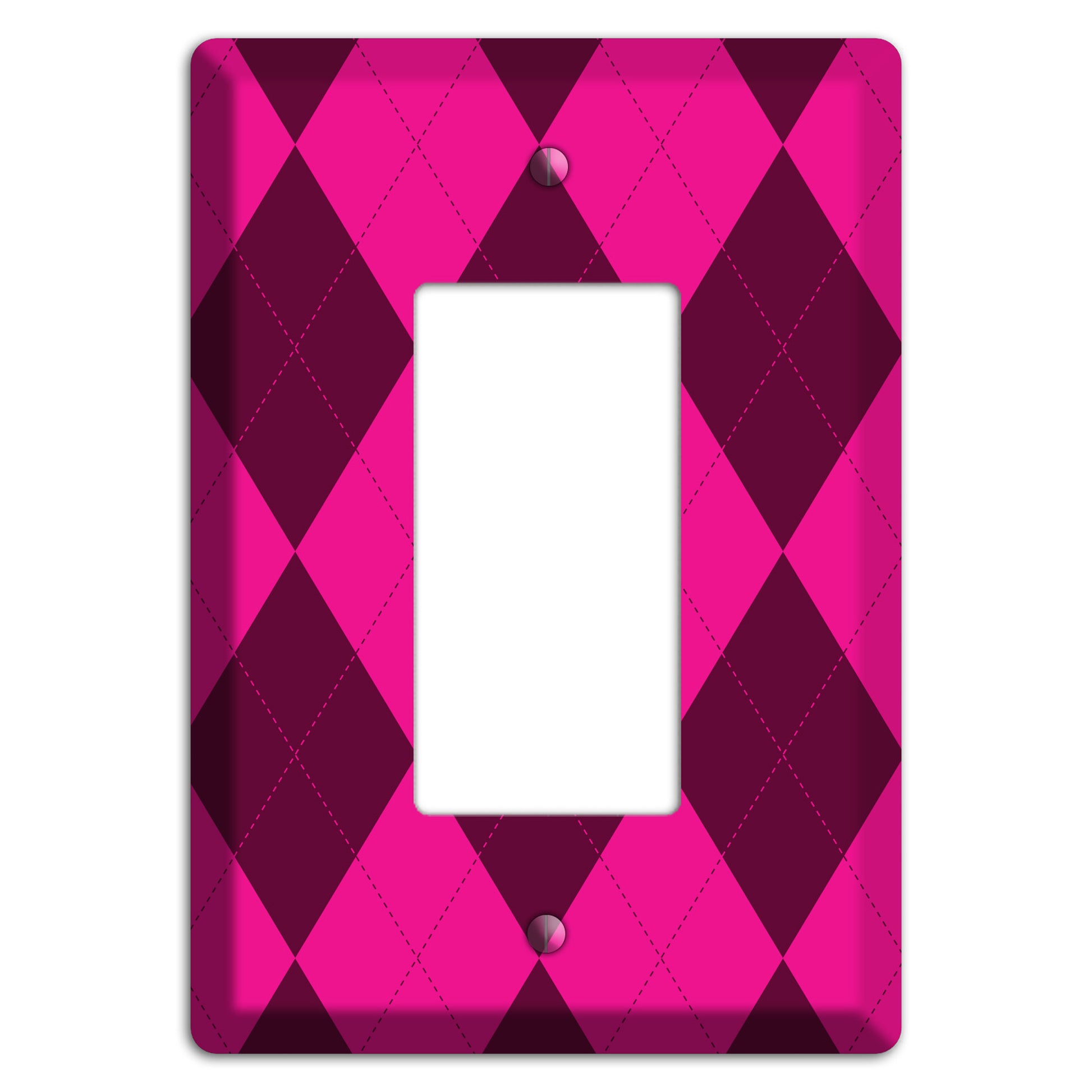 Fuschia Argyle Rocker Wallplate