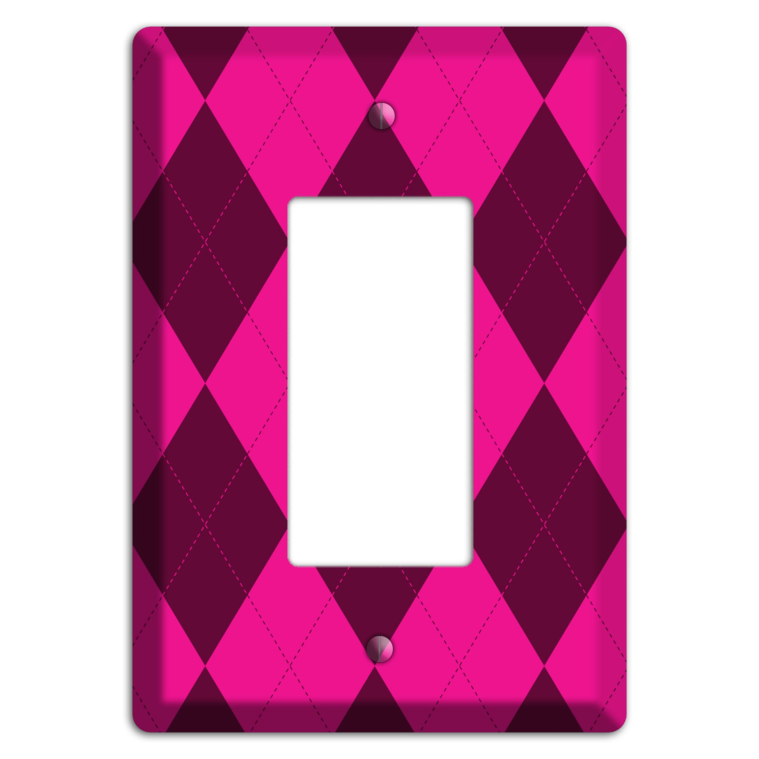 Fuschia Argyle Rocker Wallplate