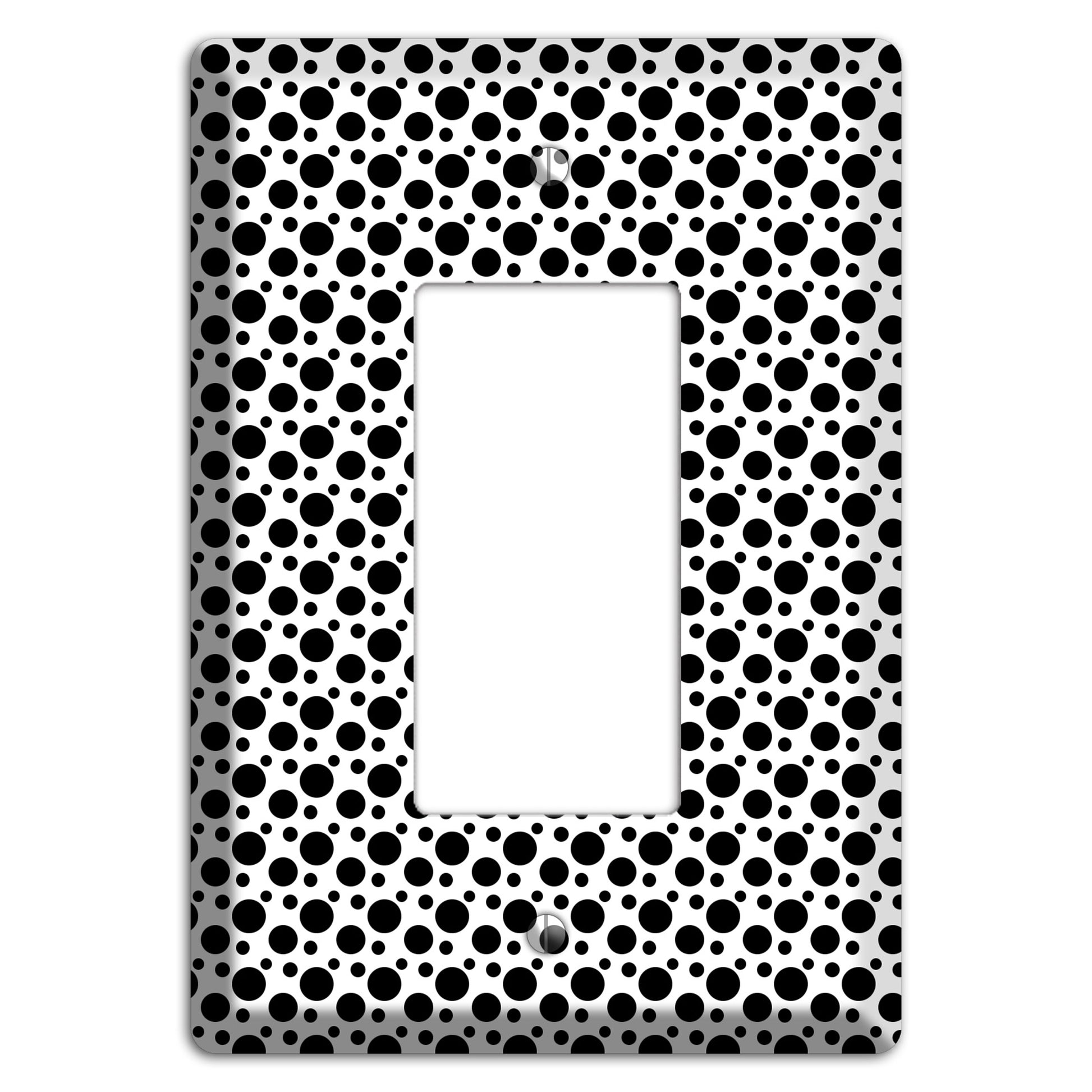 White with Black Small and Tiny Polka Dots Rocker Wallplate