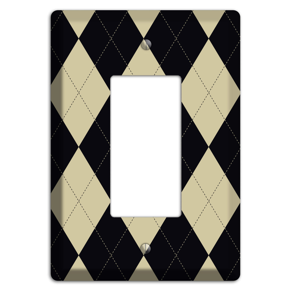 Tan and Black Argyle Rocker Wallplate