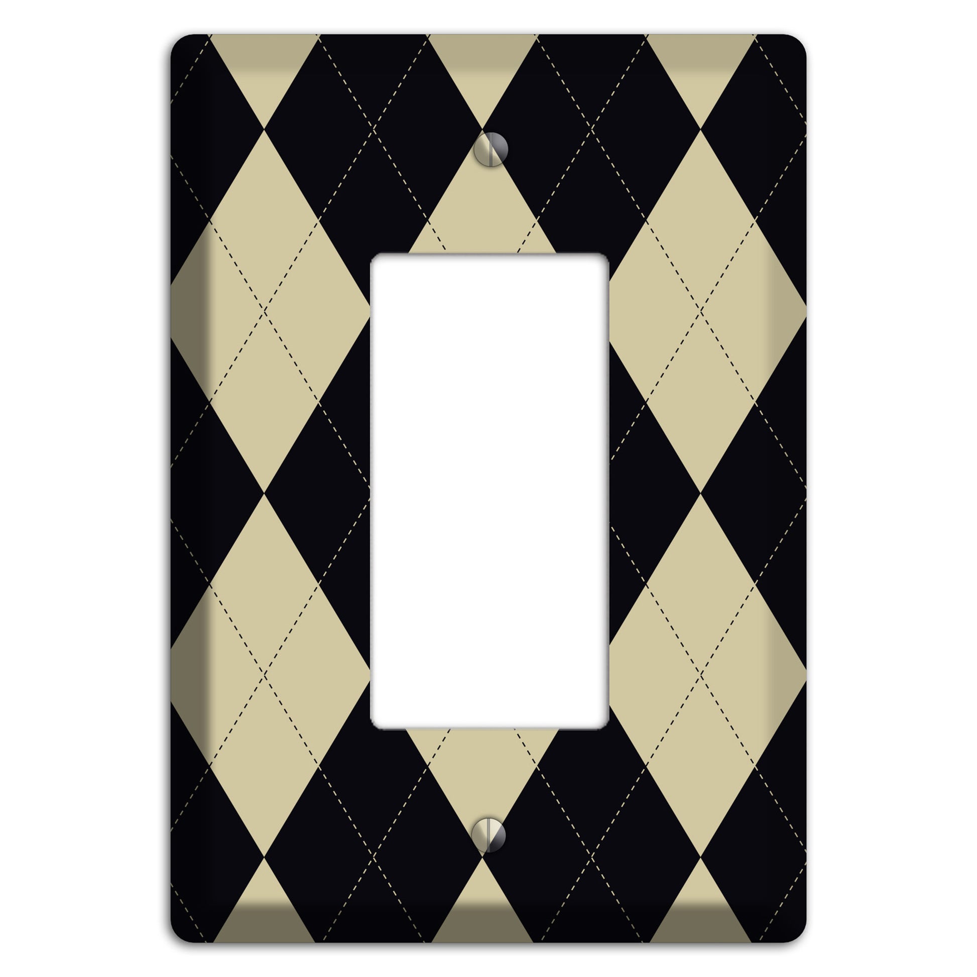 Tan and Black Argyle Rocker Wallplate