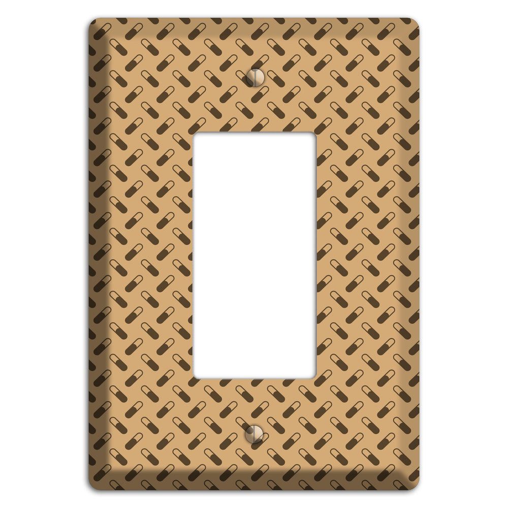 Beige with Brown Motif Rocker Wallplate