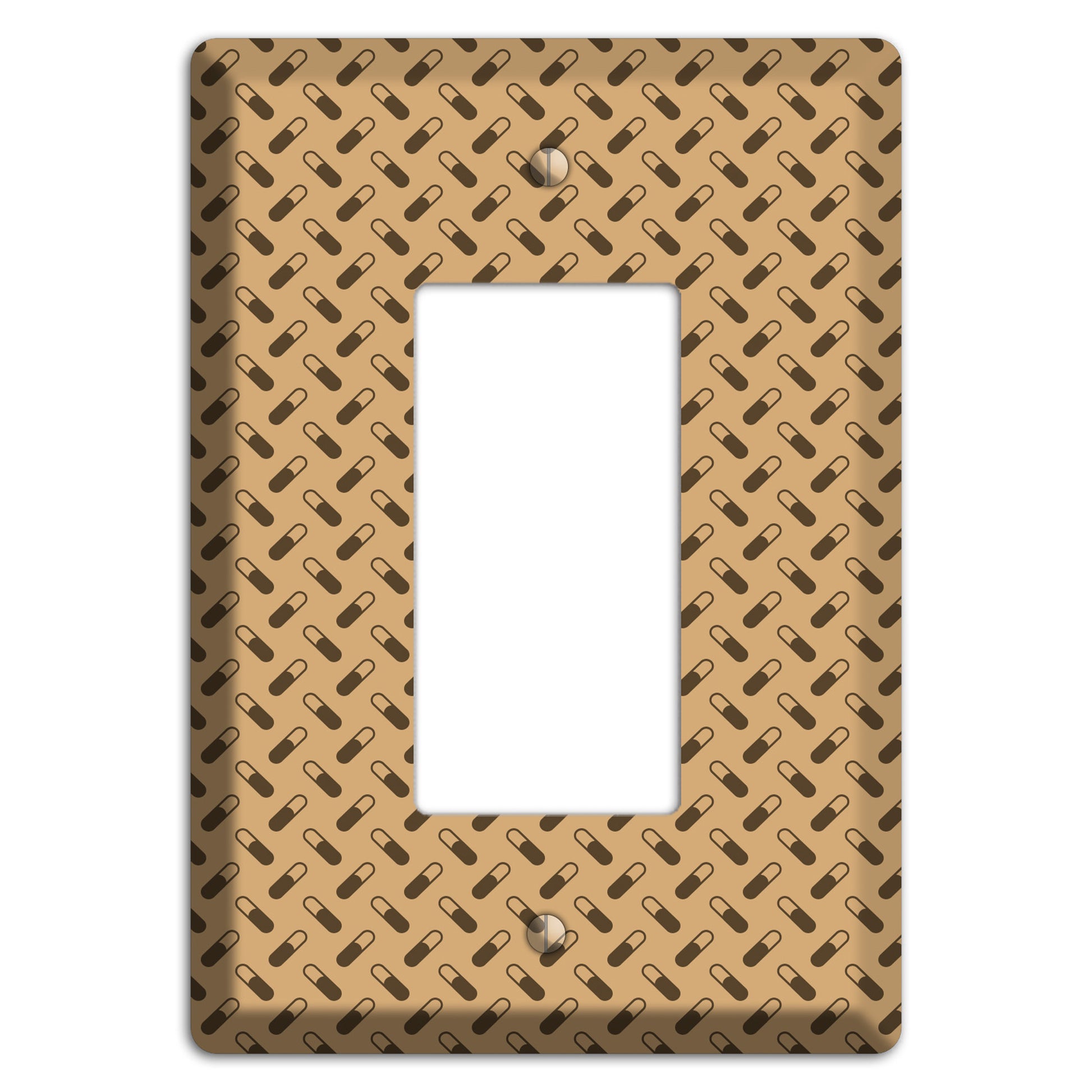 Beige with Brown Motif Rocker Wallplate