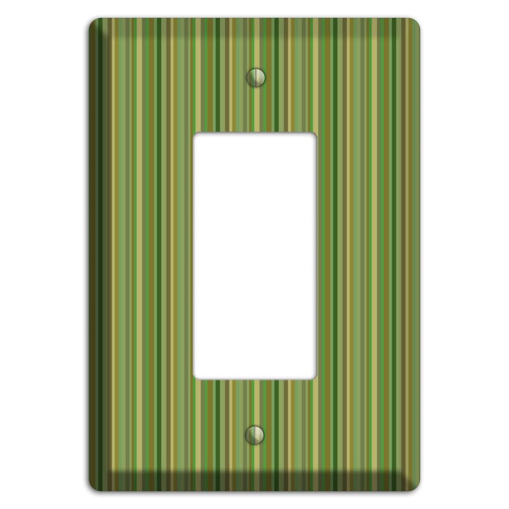 Multi Green Vertical Stripes Rocker Wallplate