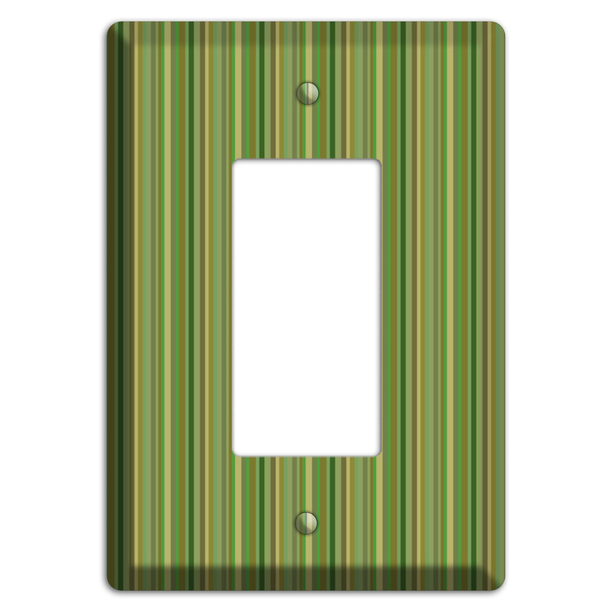 Multi Green Vertical Stripes Rocker Wallplate