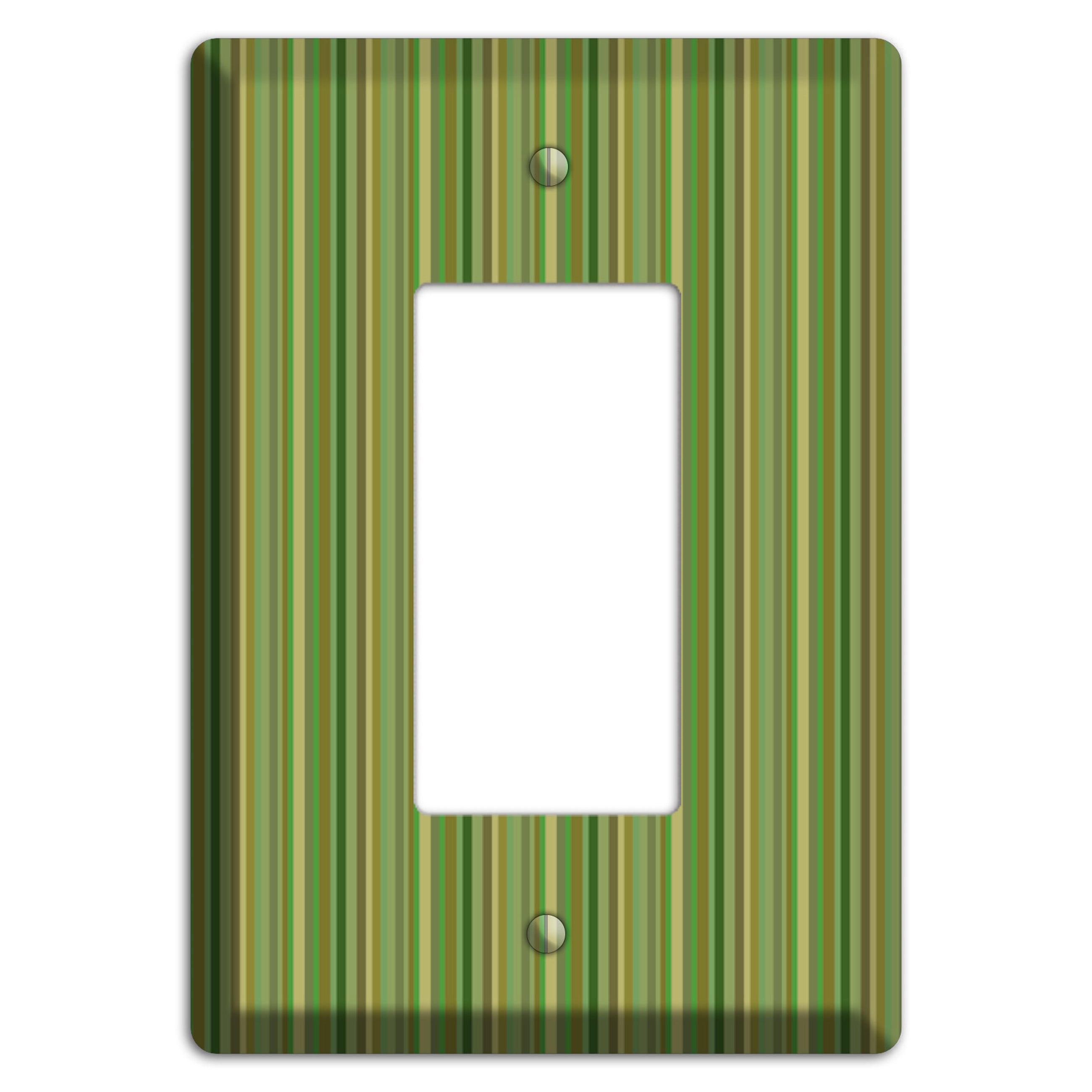 Multi Green Vertical Stripes Rocker Wallplate