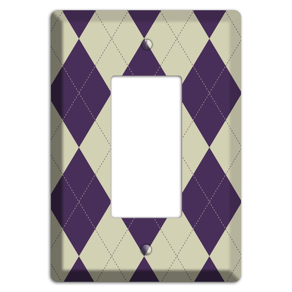 Purple and Tan Argyle Rocker Wallplate