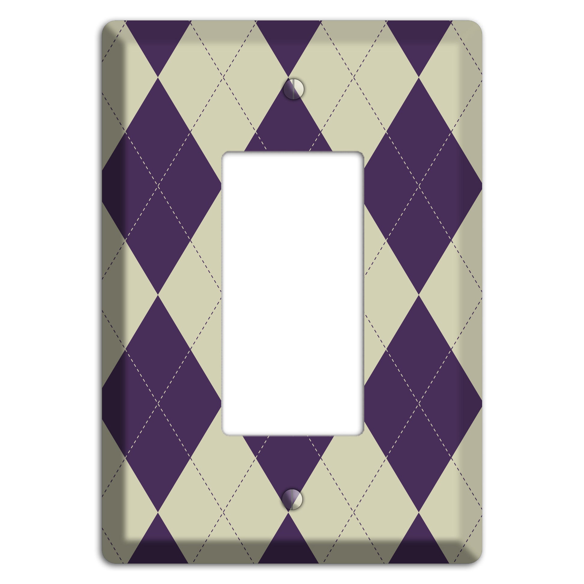 Purple and Tan Argyle Rocker Wallplate