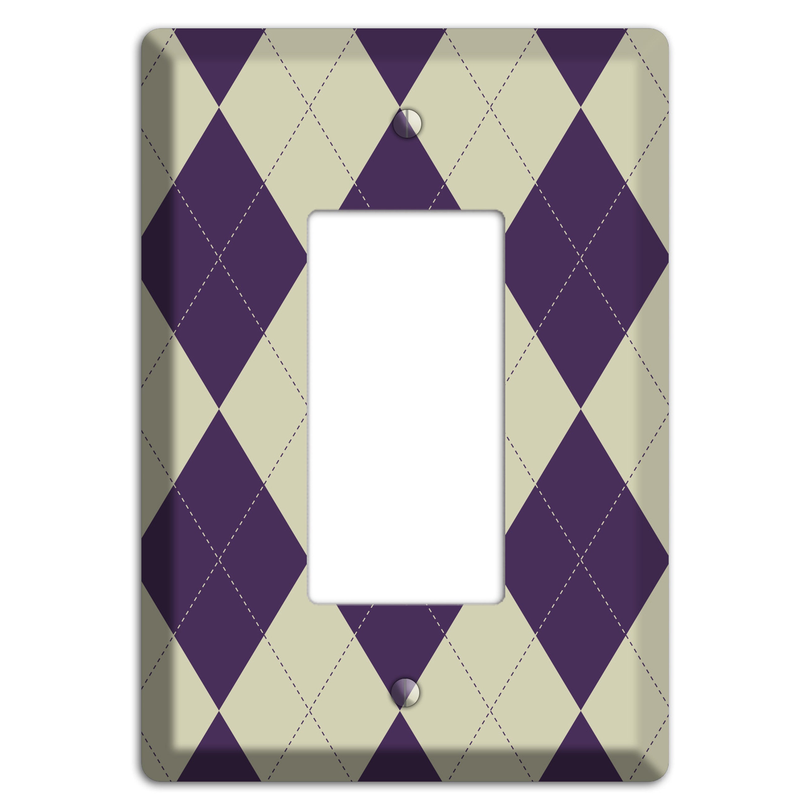 Purple and Tan Argyle Rocker Wallplate